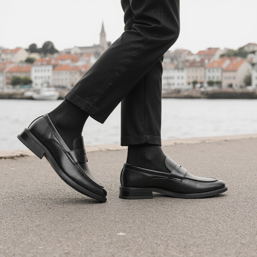 Men Shoes For Office Work - Мужские черные лоферы-пенни: классические деловые туфли,