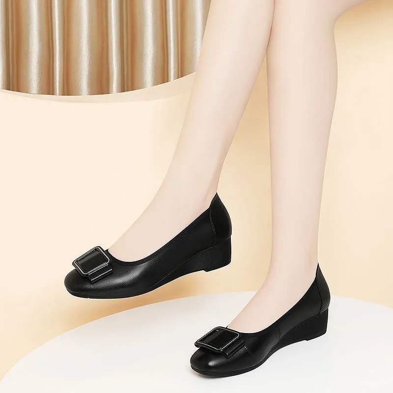 Men Shoes For Office Work - Женские туфли с круглым носком, легкие,