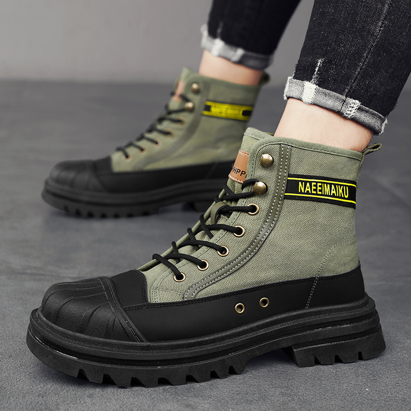 Men Shoes Ecco - Мужские парусиновые ботинки, модная повседневная обувь