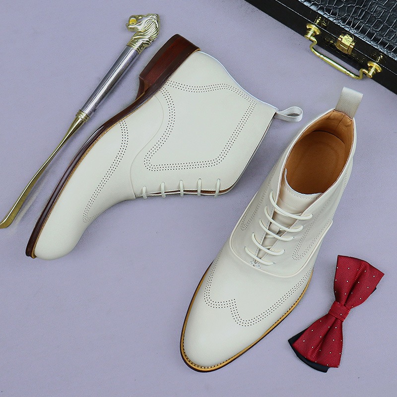Men'S Shoes Brogues - Элегантные мужские ботинки челси из натуральной