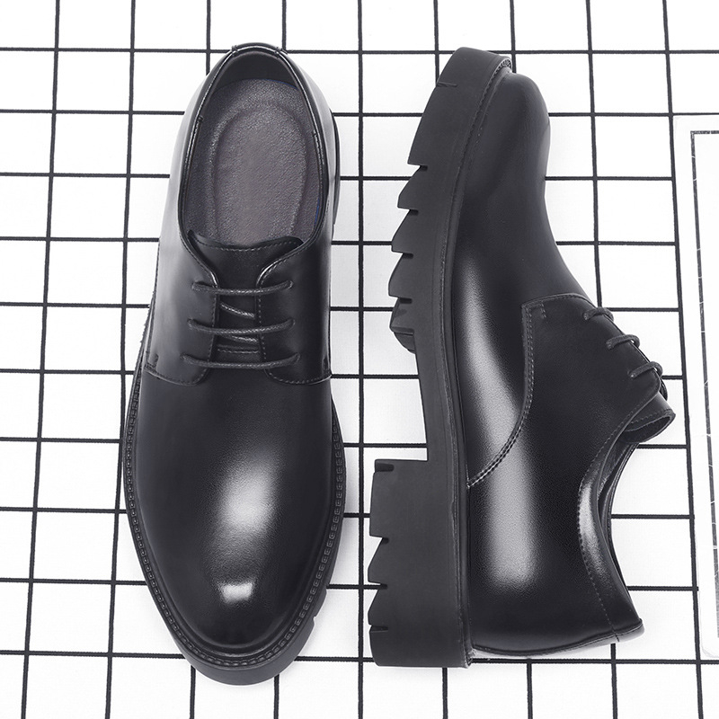 Men Shoes For Office Work - Мужские черные кожаные туфли на шнуровке