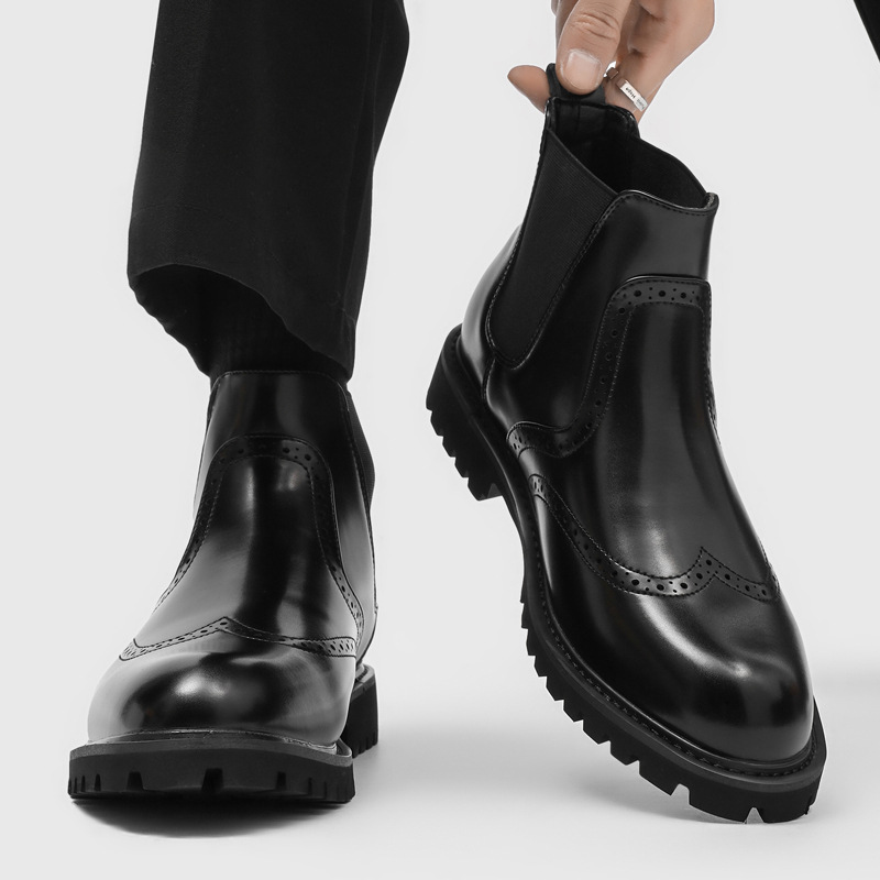 Men'S Shoes Brogues - Мужские модные деловые свадебные ботинки челси,