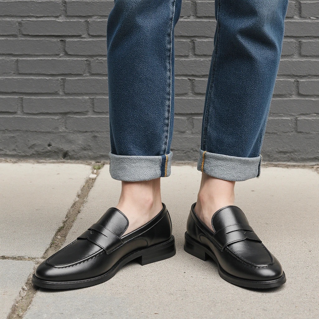 Мужские черные лоферы-пенни: к – обзор и цена Men Shoes For Office Work