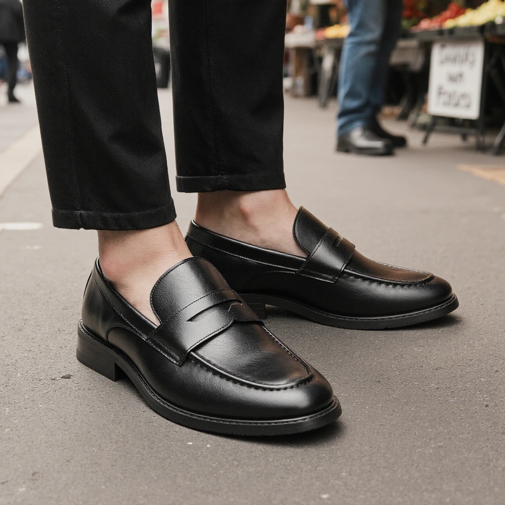 Мужские черные лоферы-пенни: к – обзор и цена Men Shoes For Office Work